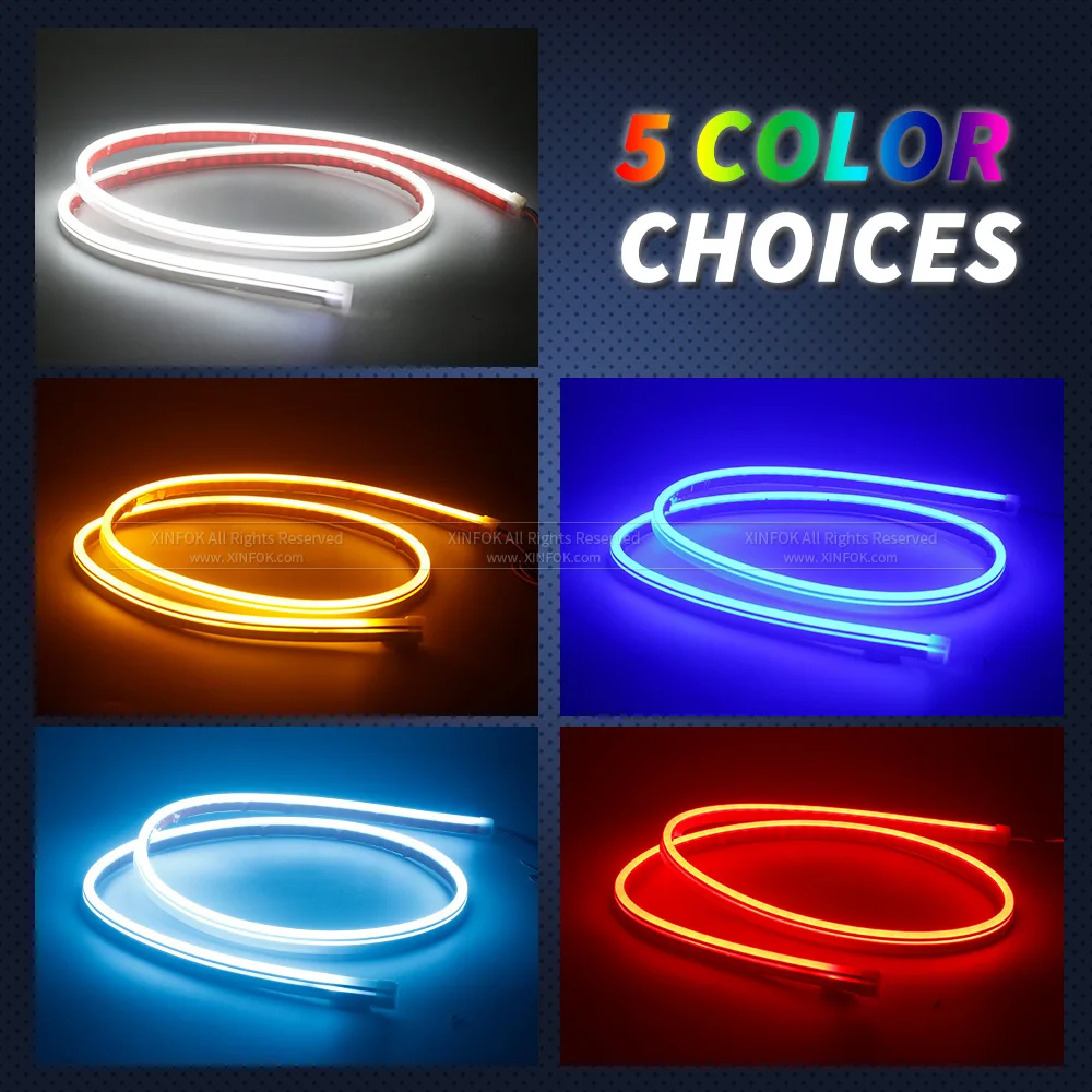 Dynamic Led Car Hood Lights Strip Universal Engine Hood Guide Decorative Light Bar Auto Headlights Car Daytime Running Light