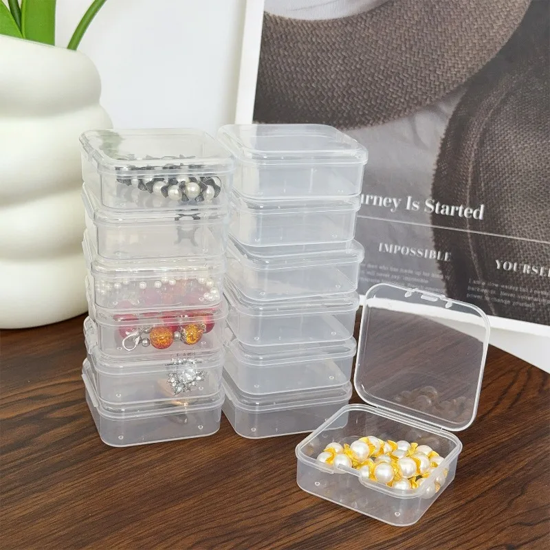12/30 Small Clear Storage Boxes Jewely Organizer for Rings Earrings DIY Craft Stackable Container Handmake Display Jewelry Boxes