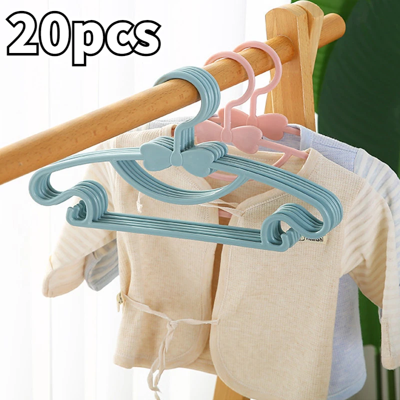 

20pcs Kids Clothes Hanger Racks Portable Plastic Display Hangers Windproof Children Coats Hanger Closet Baby Clothing Organizer