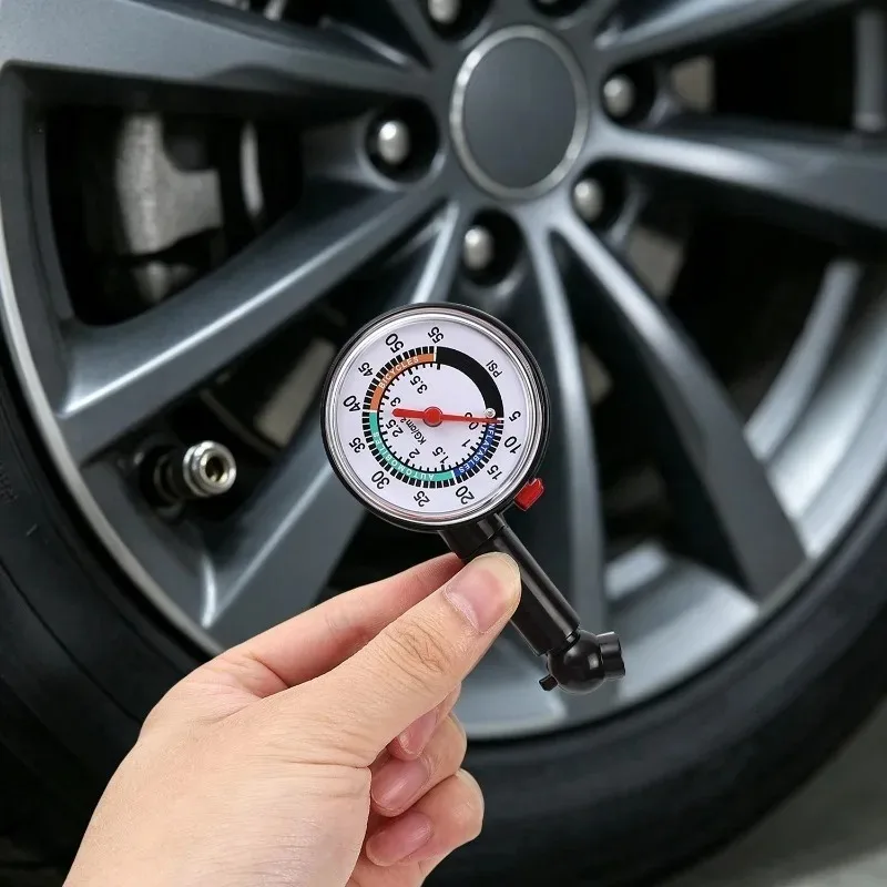 High Precision Analog Pointer Tire Pressure Gauge Universal Tyre Detector with Deflation for Car Automotive Repair Tools