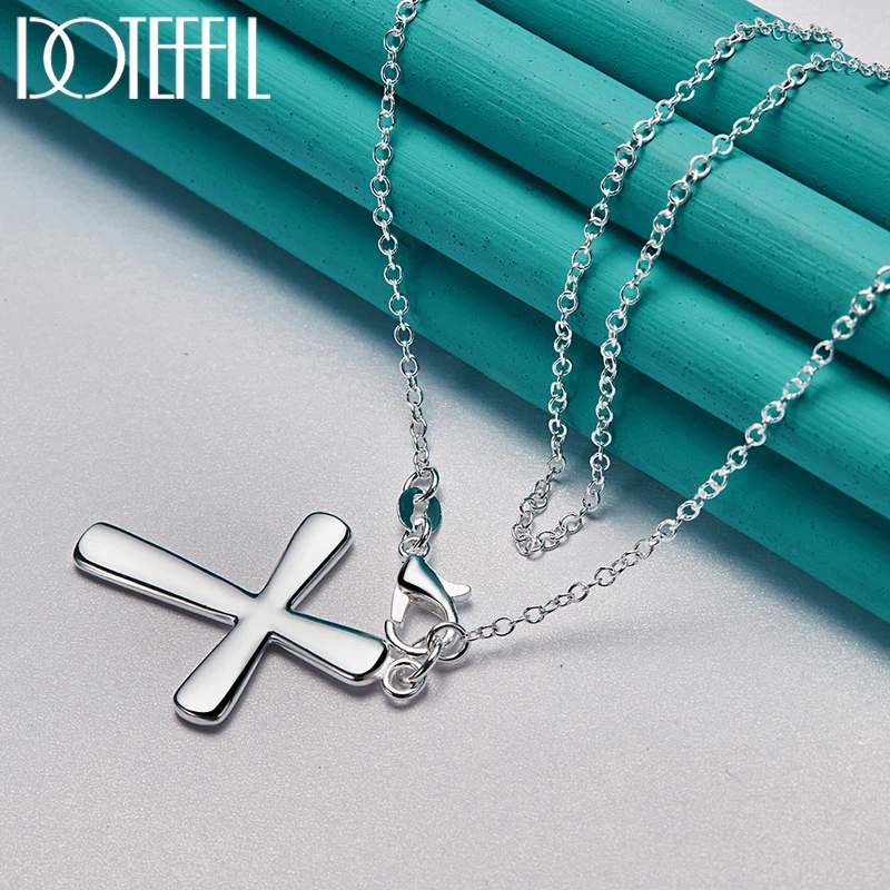 Doteffil Bạc 925 18 Xích Trái Tim Túi Đeo Chéo Vòng Cổ Cho Người Phụ Nữ Thời Trang Cưới Đính Hôn Đảng Charm Trang Sức