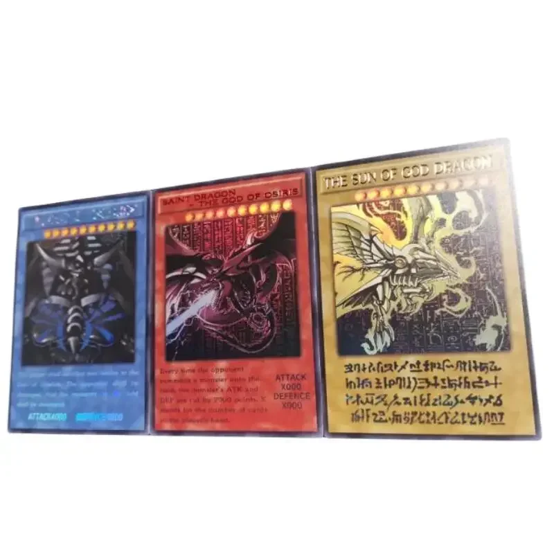 3Pcs/set Yu-Gi-Oh Slifer The Sky Dragon Obelisk The Tormentor The Winged Dragon of Ra Self Made Classic Serie Flash Collect Card