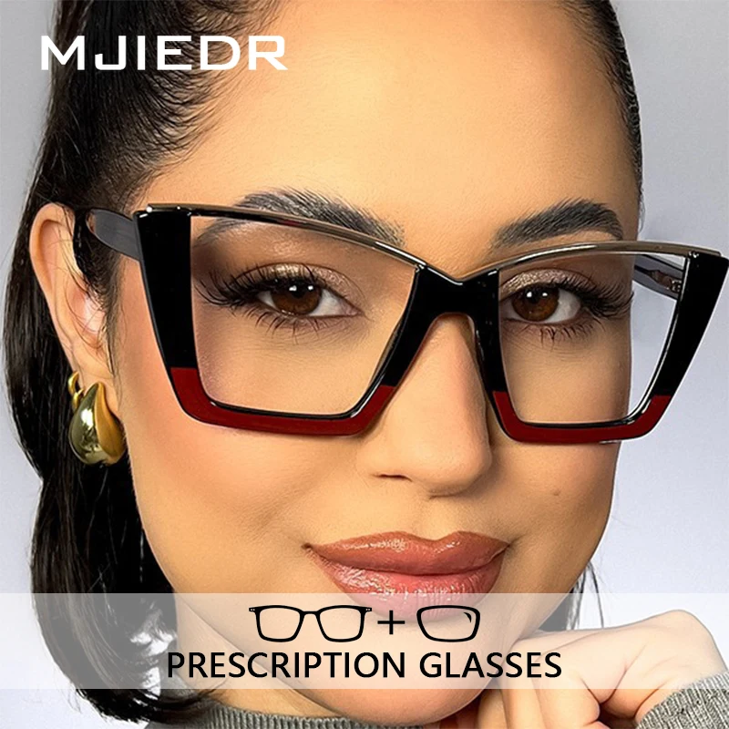 

MJIEDR Handmade Acetate Cat Eye Prescription Glasses Woman Butterfly Optical Eyeglasses Myopia Photochromic Sunglasses