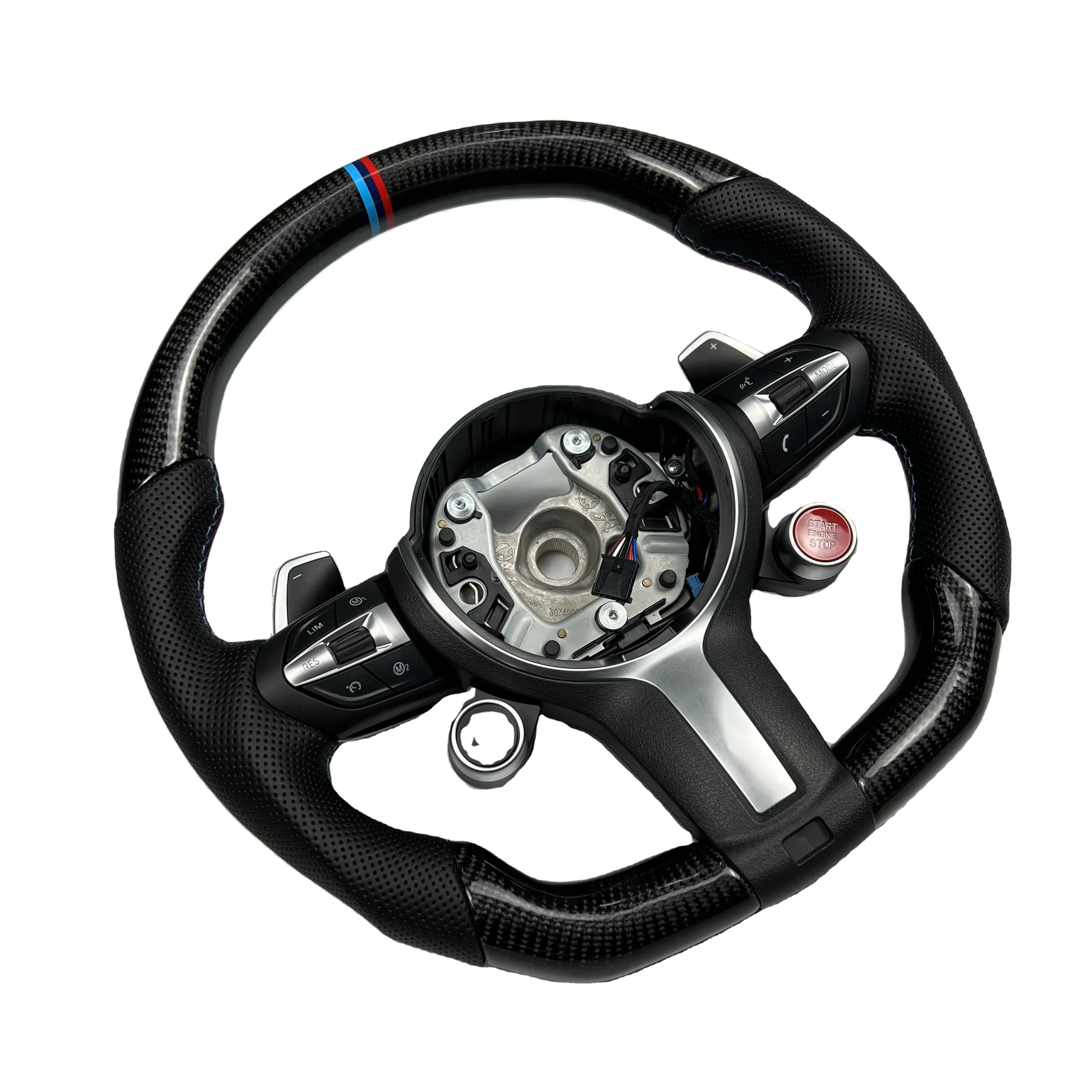 Factory price E90 E 92 series carbon fiber Attached function button steering wheel For  old to new