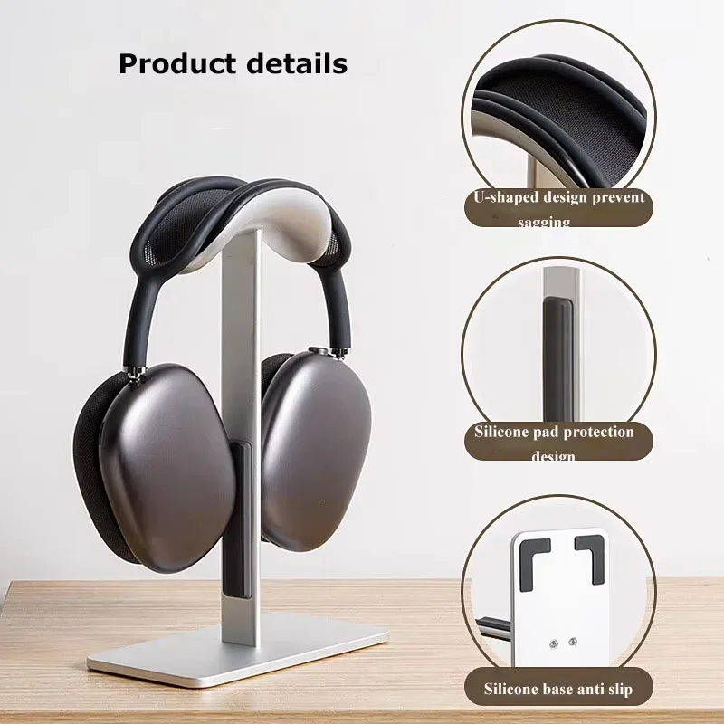 

Aluminum Alloy AirpodsMax Sleep Earphone Stand Metal Hanging Bracket for Head Mounted Computer Desktop Headset Display Stand