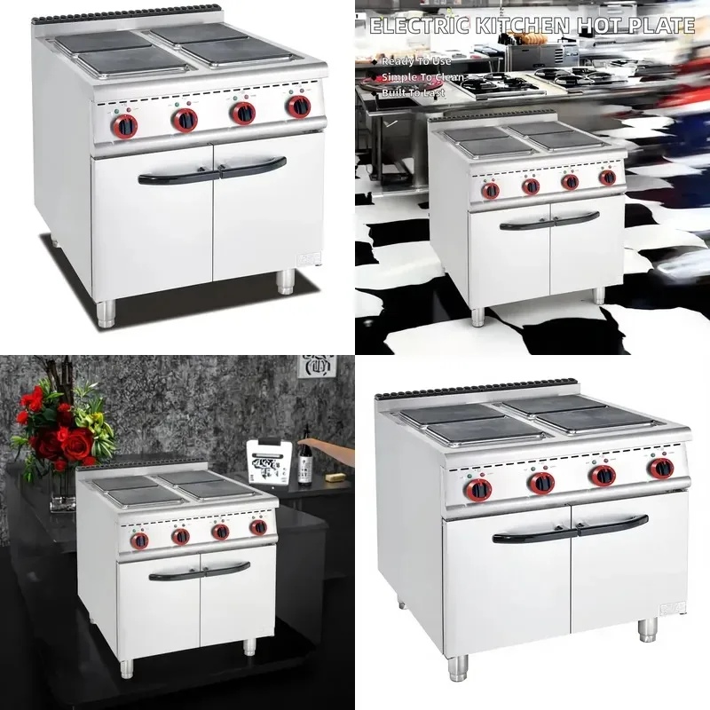 Commercial Kitchen Stainless Steel Electric Stove 6/4 Hot Plate Oven for Restaurant and Home Cooking