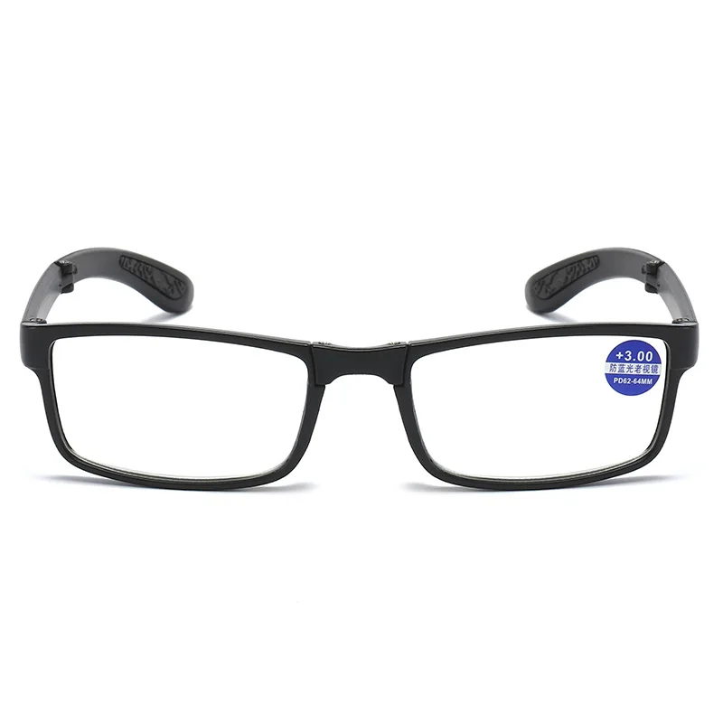 Faltbare lesebrille tragbare presbyopie brille hd schwarz hyperopie brille mit brillen etui 1,0 bis 4,0 – Detail 3