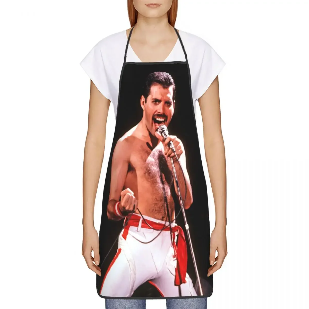 Queen Freddie Mercury Singing Aprons Women Men Rock Music Adult Unisex Kitchen Chef Bib Tablier Cuisine Cooking Baking Painting