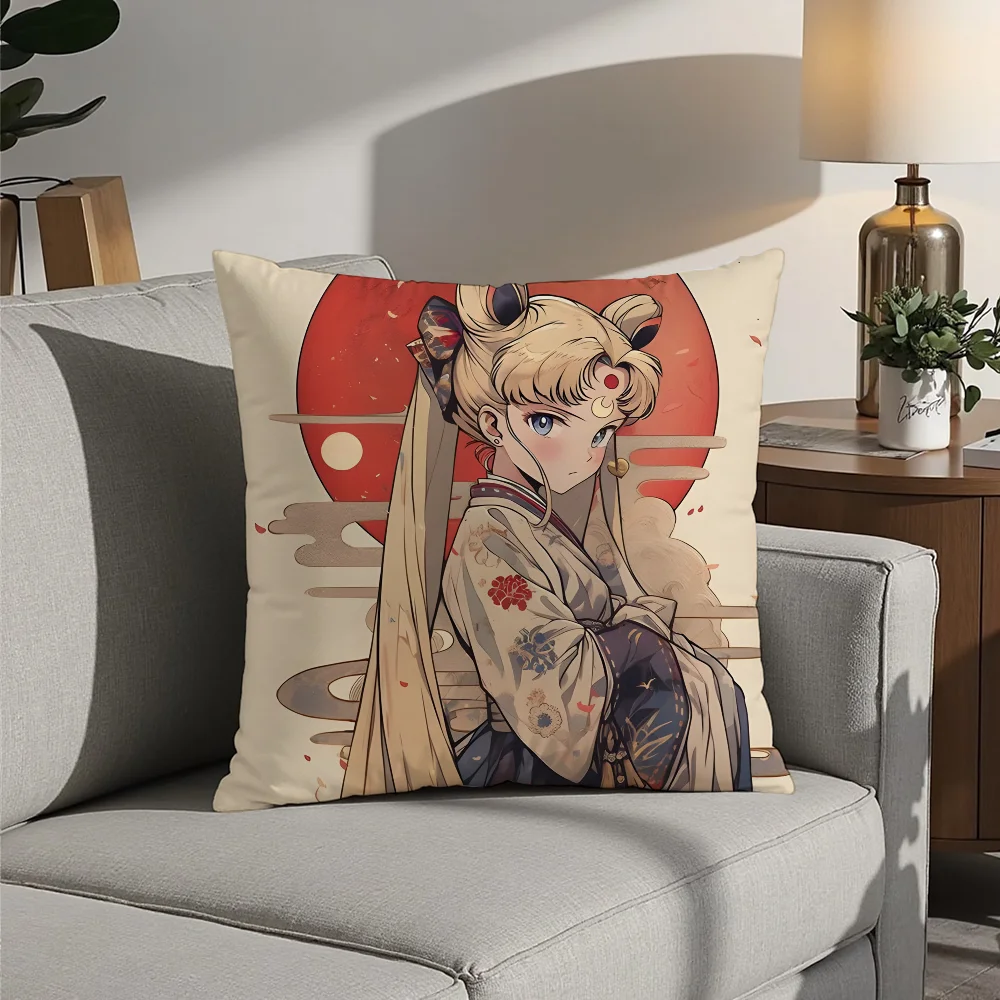 S-Sailor M-MoonS Ancient Pillow Case Plush Fabric Soft  Pillowcase Double Sided Print Cushion Cover Household Gifts