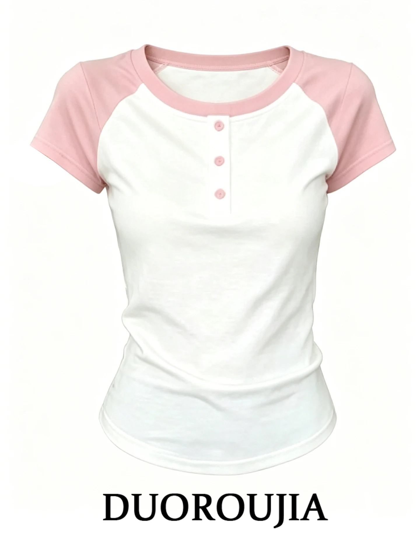 

Style Short Sleeve round Neck T-Shirt Women's plus Size Korean Style Slimming Top Summer Fashion High Waist Print Tee