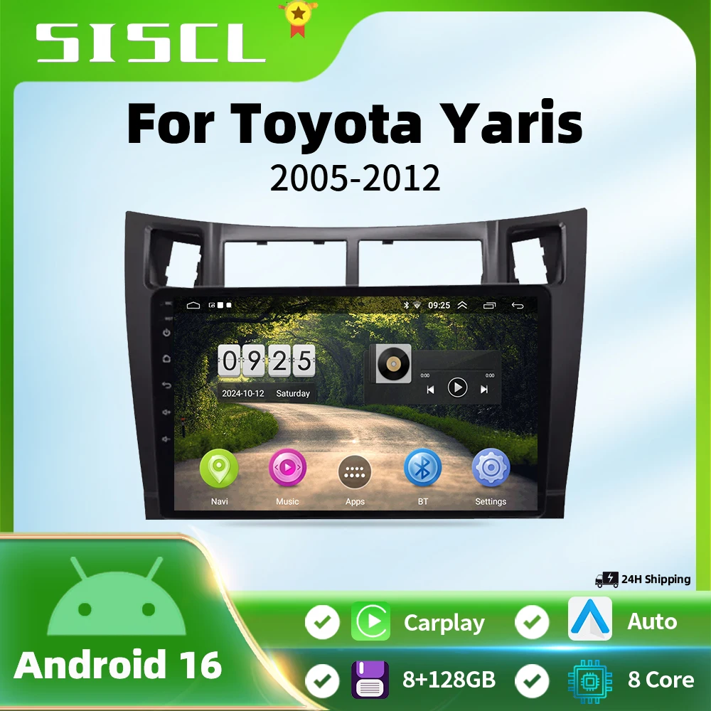 

9inch Car Multimedia Player for Toyota Yaris XP90 Vitz Platz 2005-2012 2DIN Android GPS Navigation Carplay Auto Stereo Head Unit