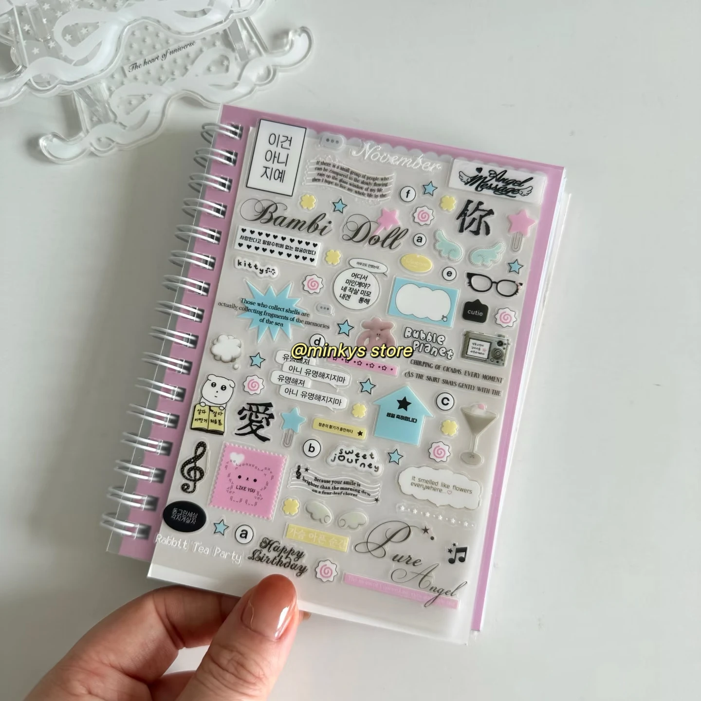 MINKYS وصول جديد 32 ورقة الموسيقى حلم الجناح ملصق مزخرفة كتاب الكمبيوتر المحمول مجلة Photocard ملصق كتاب الاطفال هدية #5