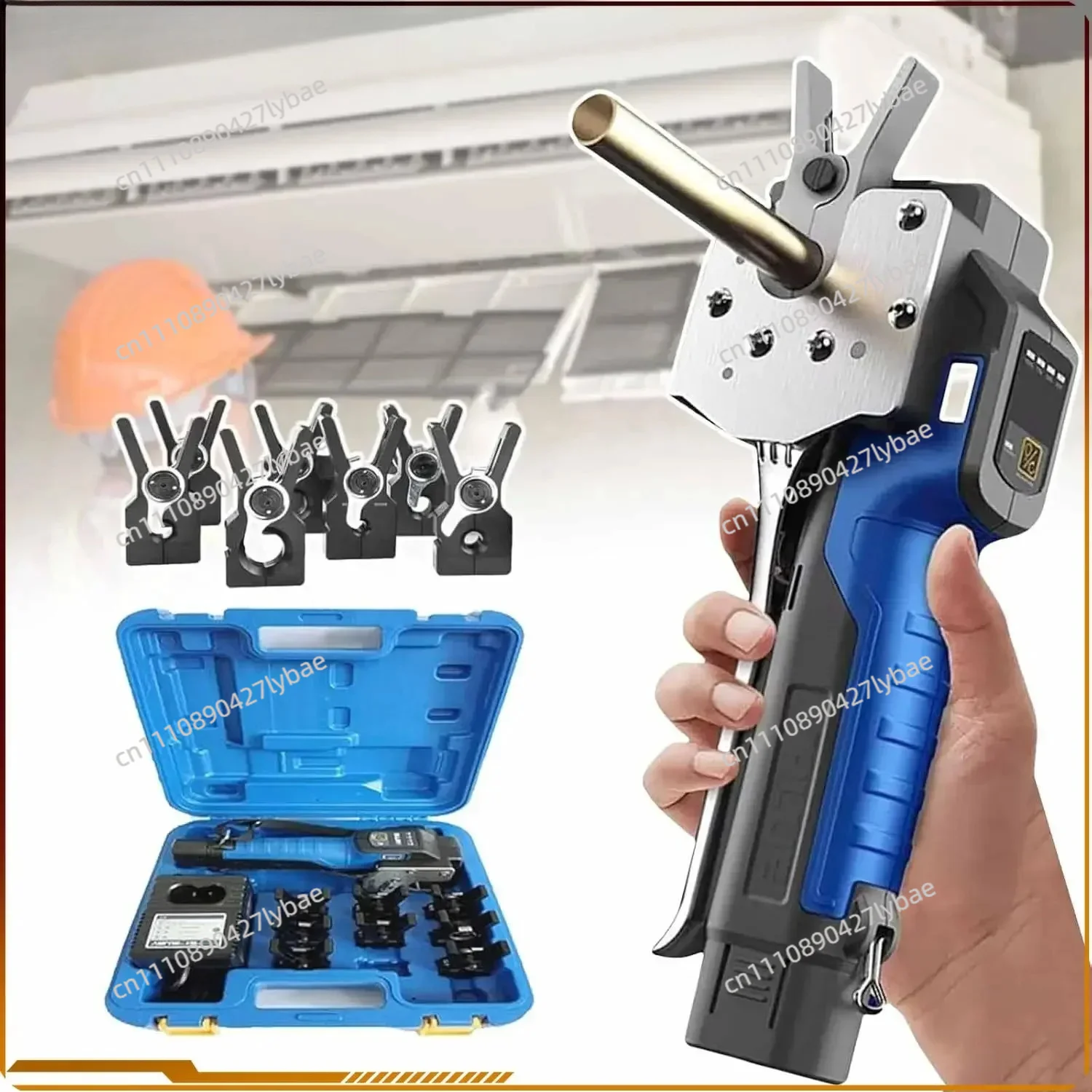 Cordless Pipe Tube Expander Tool 1/4”-3/4” Electric Flaring Tool Kit Lithium Battery for Soft Copper Aluminum Brass Pipe