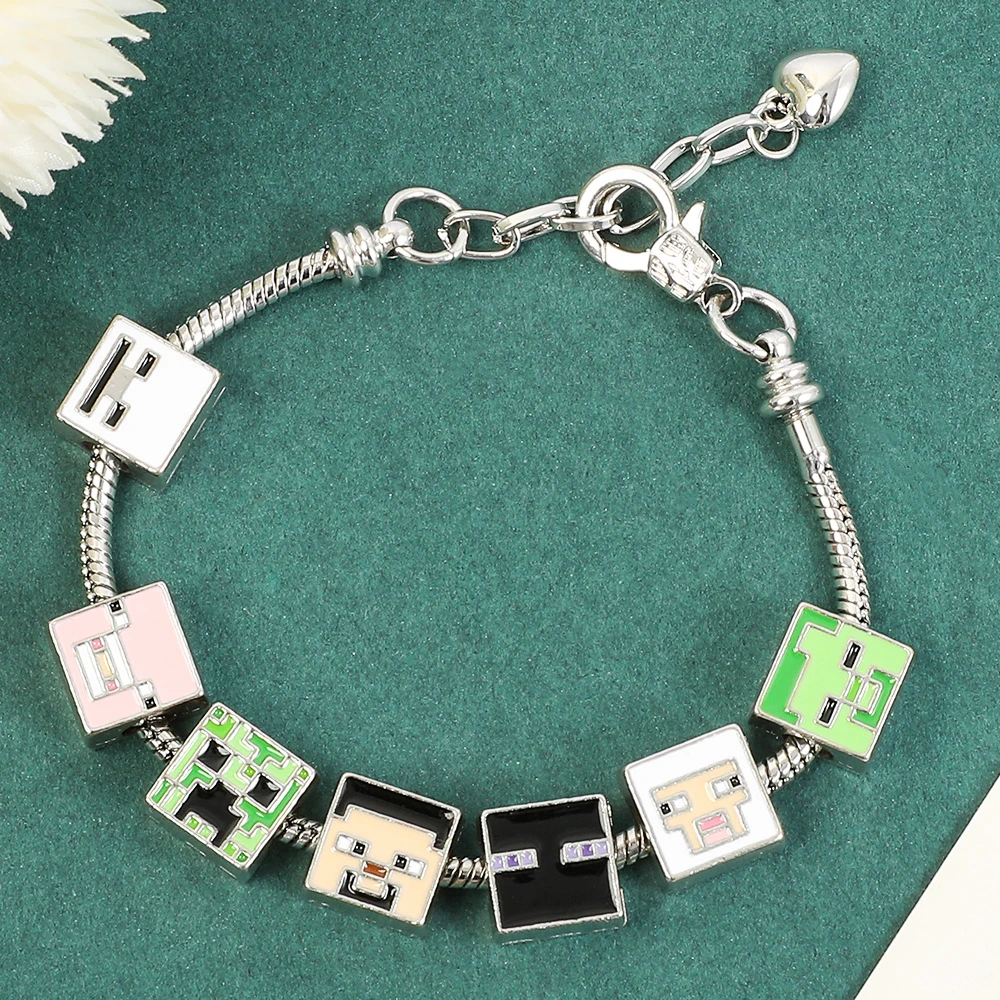 New Model Minecrafte Beads Bracelets Hand Adjustable  Bracelet DIY Charm Hand Chain