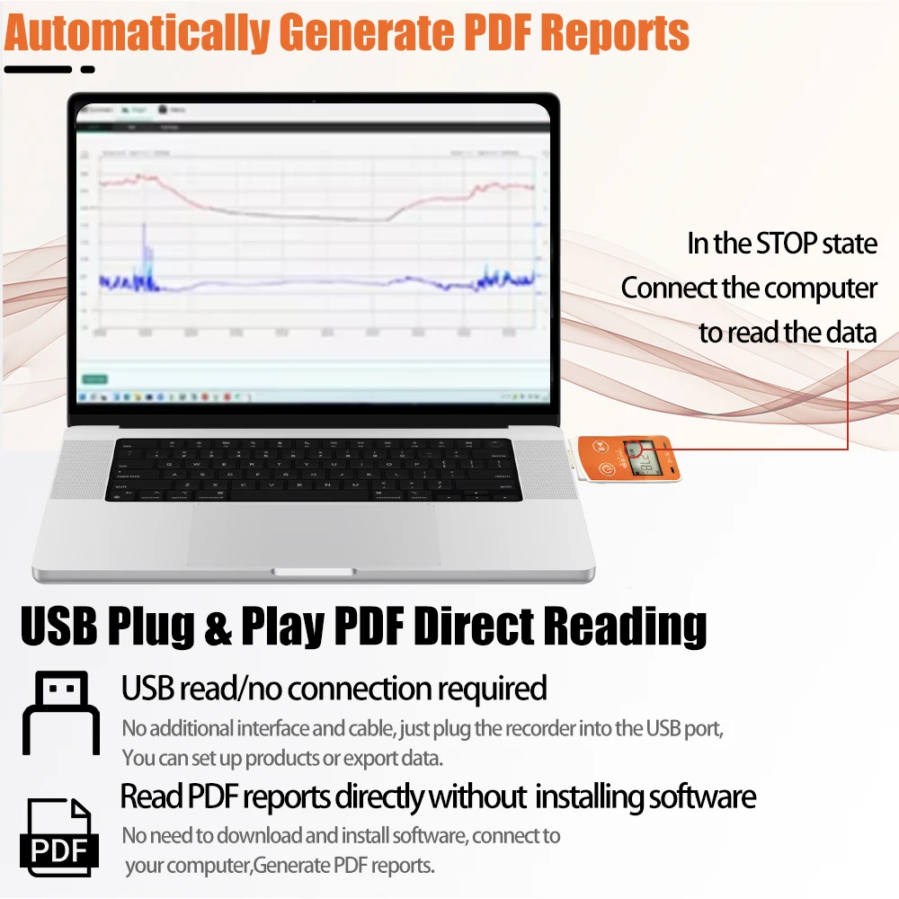 OEM/ODM Многофункциональный USB PDF CSVФиль для транспортировки холодной цепи USB-регистратор данных температуры и влажности