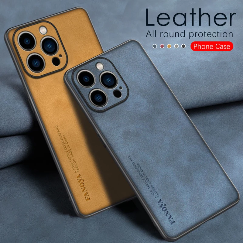 

Leather Case for iPhone 16 15 14 Pro Max Plus iPhone 13 12 11 Pro Max XS X XR 8 7 Plus SE 2020 2022 Silicone Hard Phone Cover