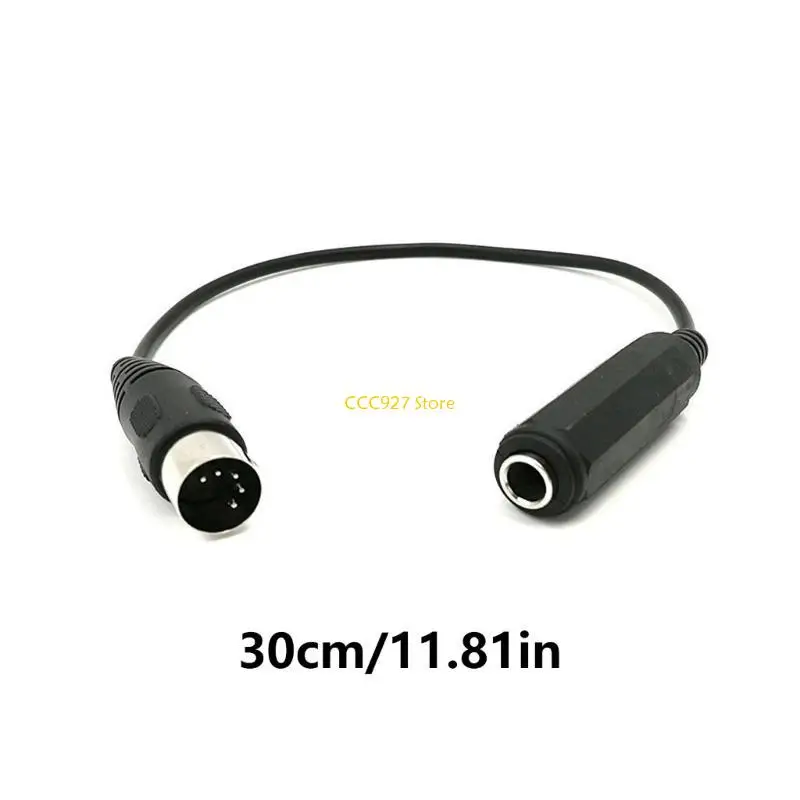 B03F DIN 5Pin to 6.35mm TRS Adapter Cable Extension Line for Musical Instrument