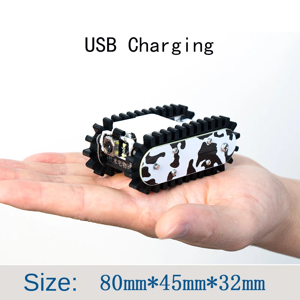 Mini Pipeline Robot Car Adjustable Camera WiFi Image Transmission Mobile Phone Control Video Car for ESP32 Development Board FPV