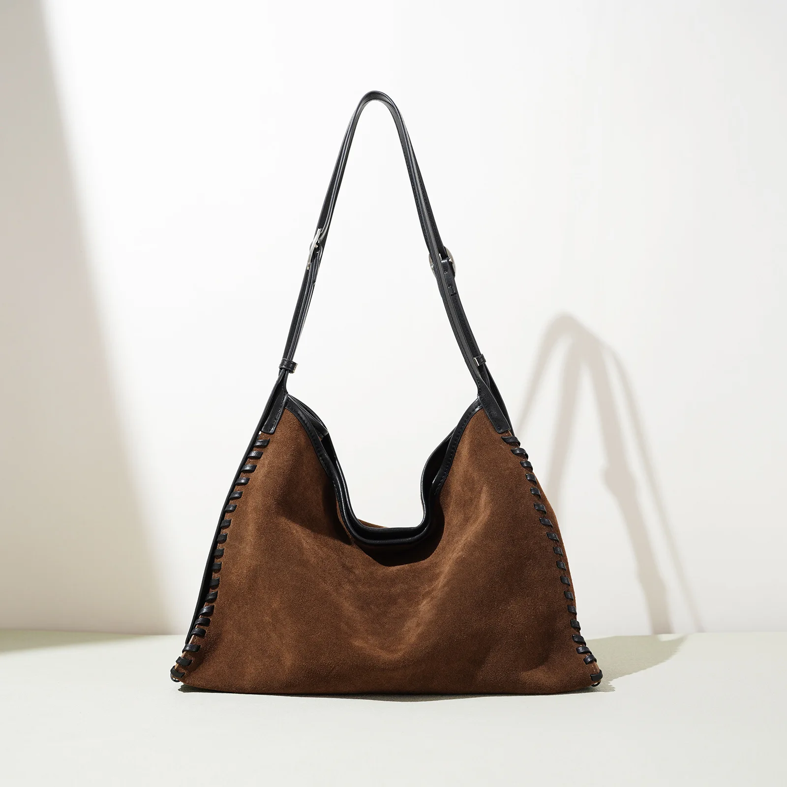 New Suede Tote Bag for Women Matte Cowhide Leather Elegant Handbag Commuter Bag Versatile Single Shoulder Underarm Crossbody Bag