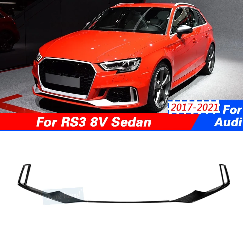 

Dry Carbon Car Front Bumper Lip Spoiler Air Vent Trims Decoration for Audi RS3 Sedan 2017-2021 Car Front Body Kits Splitters