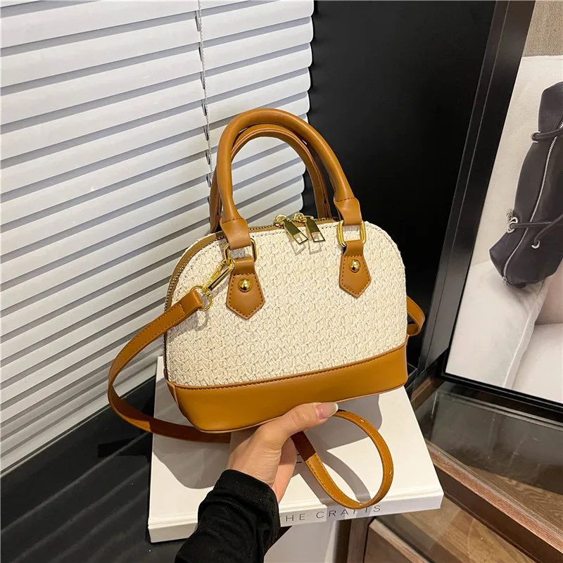 

Fashion Elegant Lady Women Handbag Small Weaving Shelll Summer Beach Bag Shopper Tote New Ladies Travel Shoulder Crossbody Bags