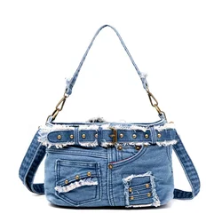 Casual New Fashion Denim Women Bag Lady Handbags Shoulder Messenger Bag Jeans Women Shoulder Bags Women'S Tote Bag Cowboy Bags