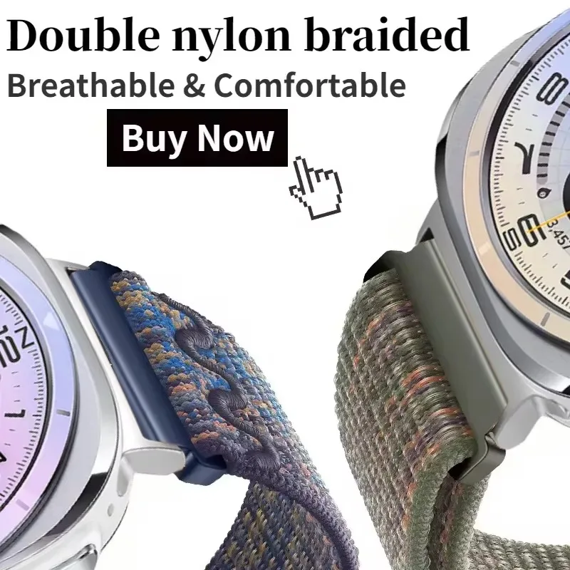 Нейлоновый ремешок с вышивкой для Samsung Galaxy Watch 8 Ultra 47 мм, спортивный дышащий удобный браслет Galaxy Watch 7 Ultra Correa