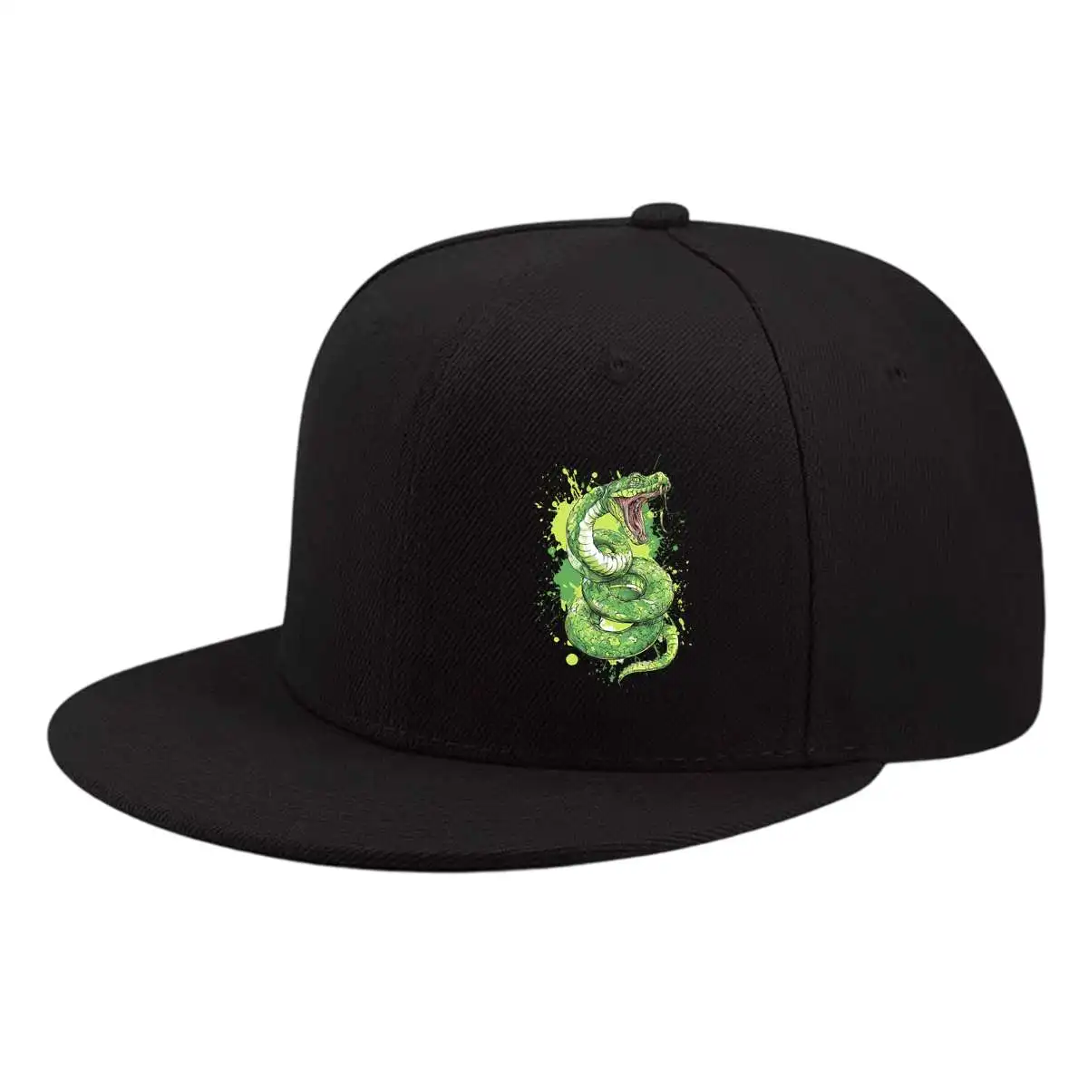 A Blue-green Snake Print Baseball Cap, Designed for Women, Suitable for All Seasons, Street Fashion Trend Duckbill Cap, Party He