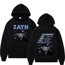 Zayn Startway To The Sky Tour 2024 Print Hoodie Man Hip Hop Fashion Oversized Sweatshirt Unisex Retro Pullover Hoody Streetwear