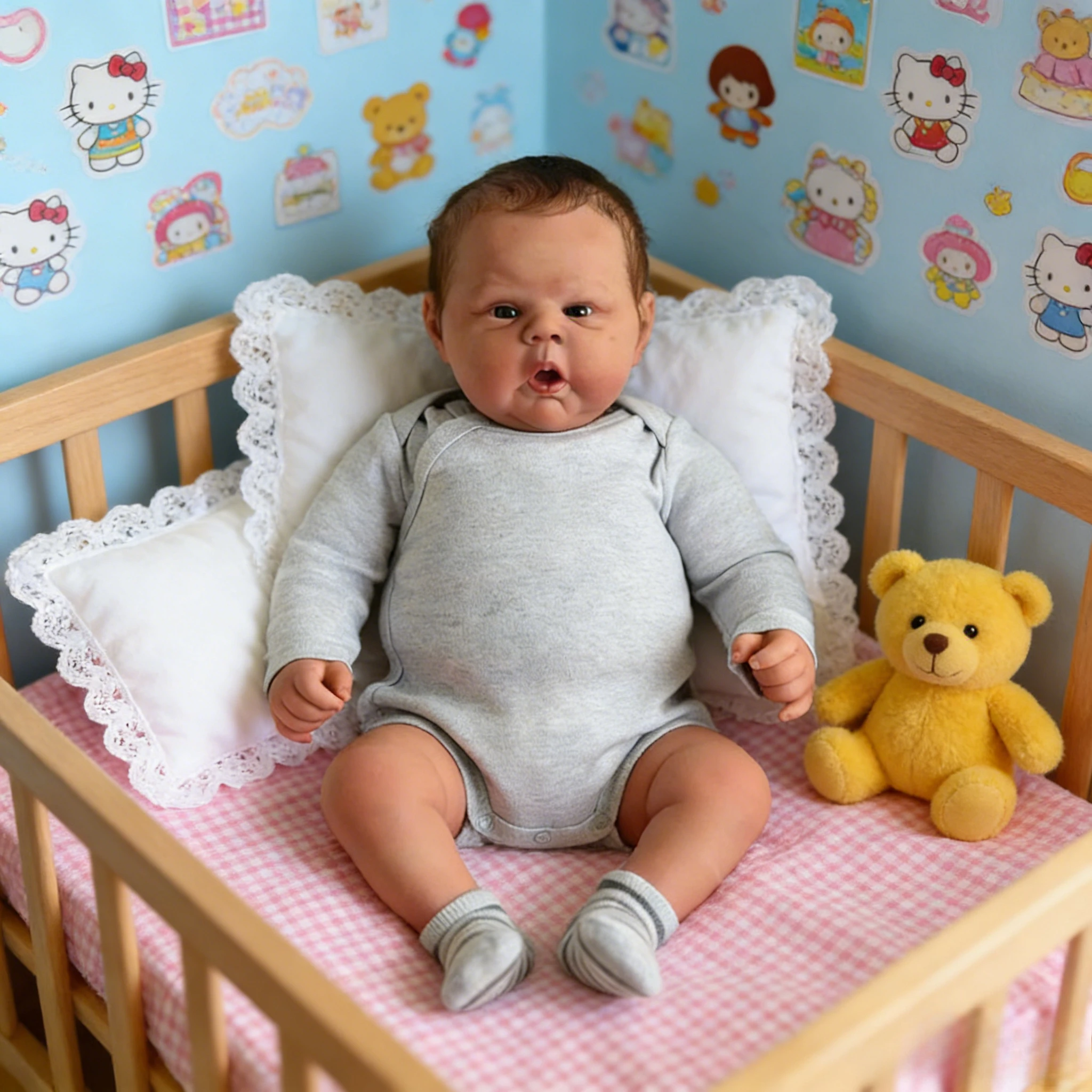 50cm Reborn Doll Gounchi - Soft Touch, Lifelike 3D Skin with Visible Veins, Hand-rooted Hair, Perfect Gift for Children