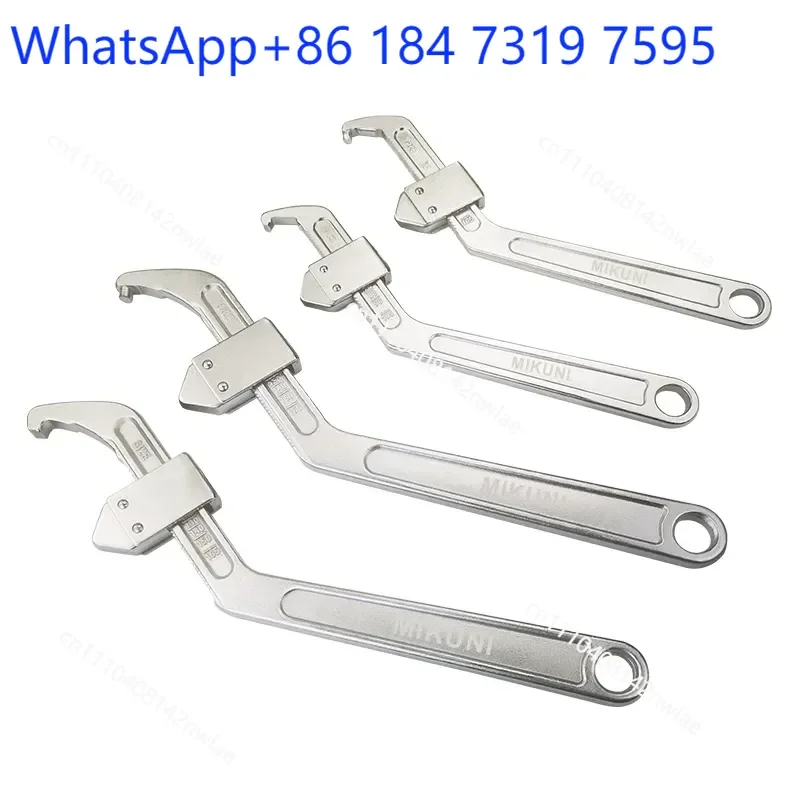 Adjustable Hook Wrench for Flange Bayonet Round Nut Crescent Wrench Machine Tool Chuck Side Hole Wrench