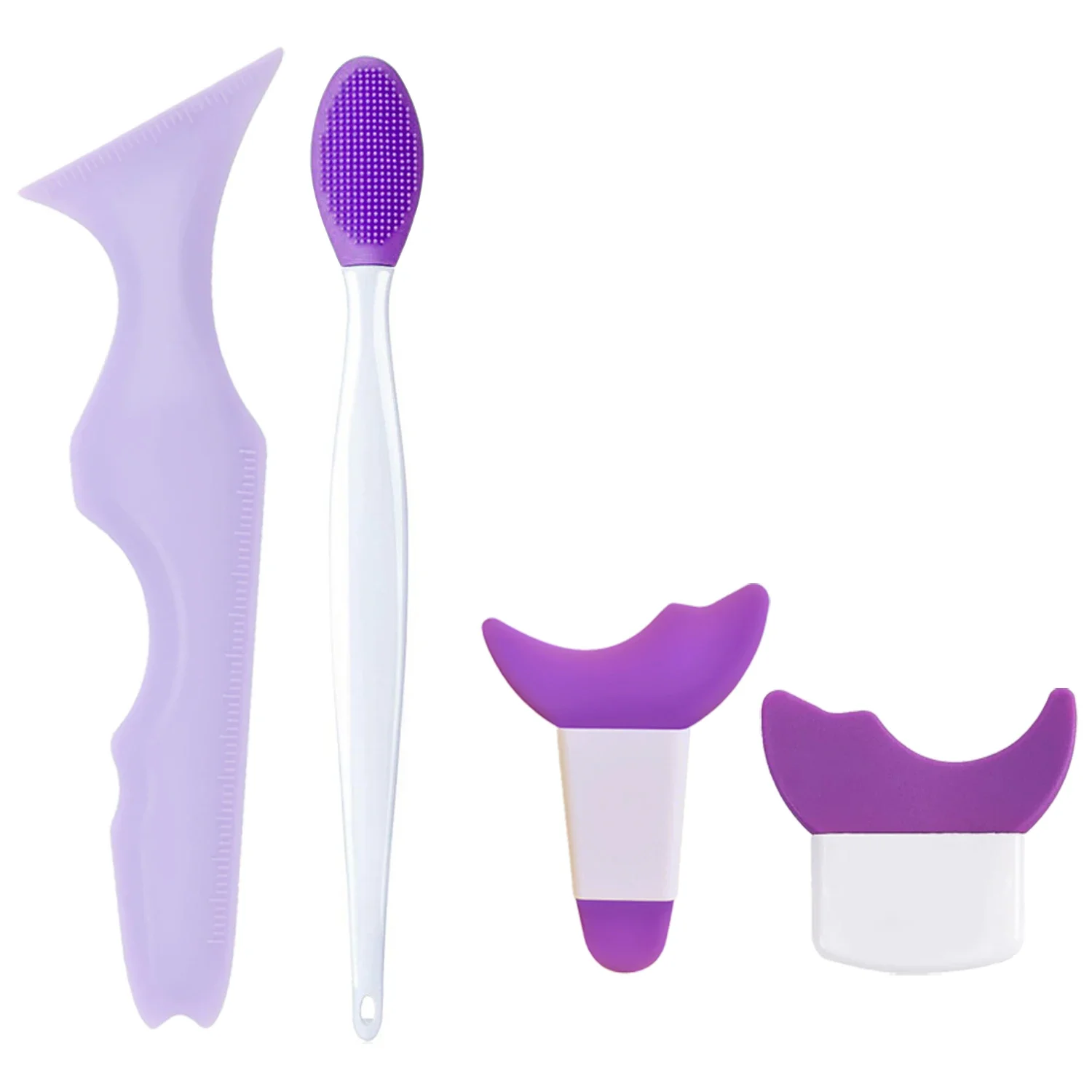 4Pcs Set  Silica Gel Multifunctional Makeup Tools For Women  eye brow shaper Eye Makeup Assistance Tool Set With Nose Brush