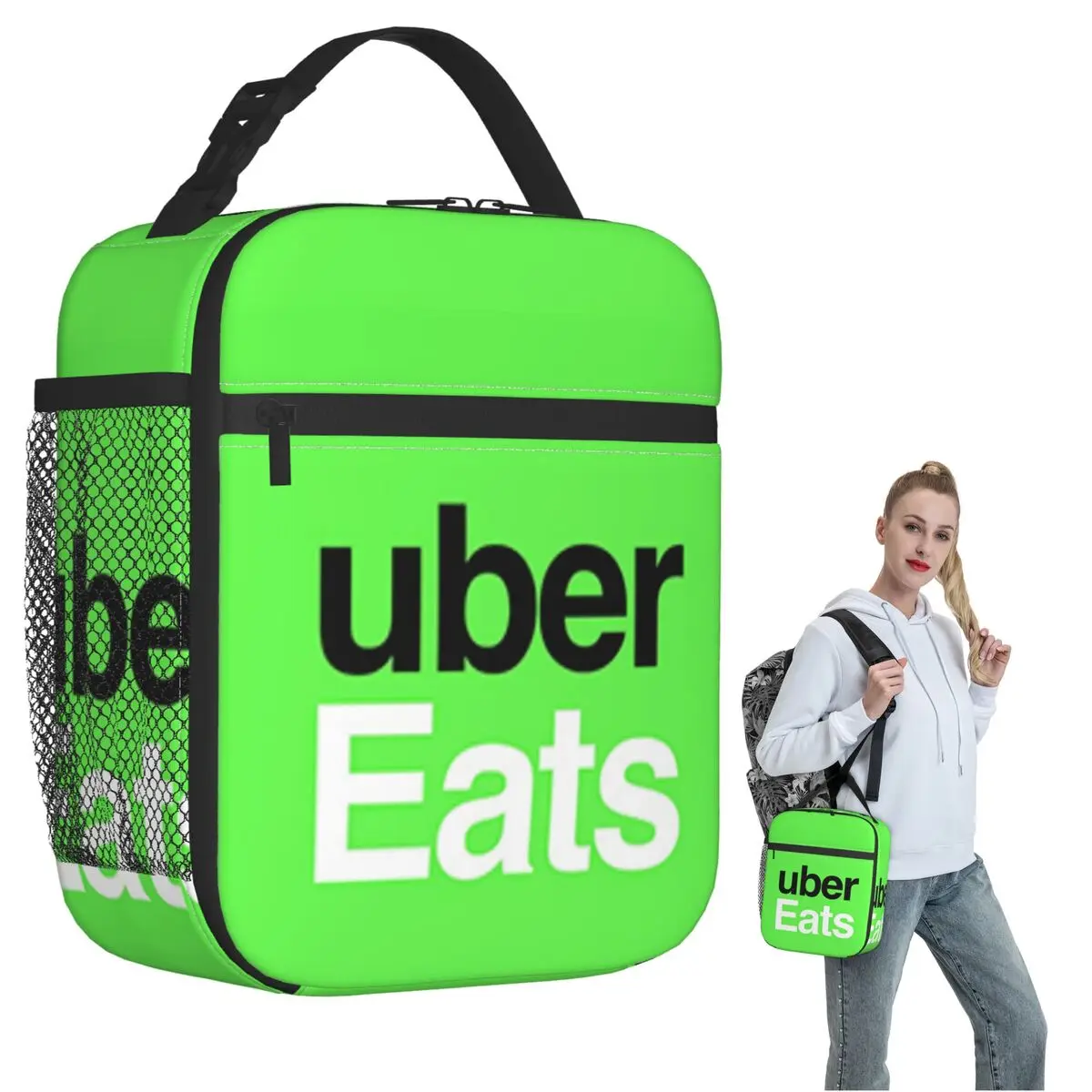 Ubereats Insulated Lunch Bag for Women Children Portable Food Boxes Thermal Lunch Box Tote