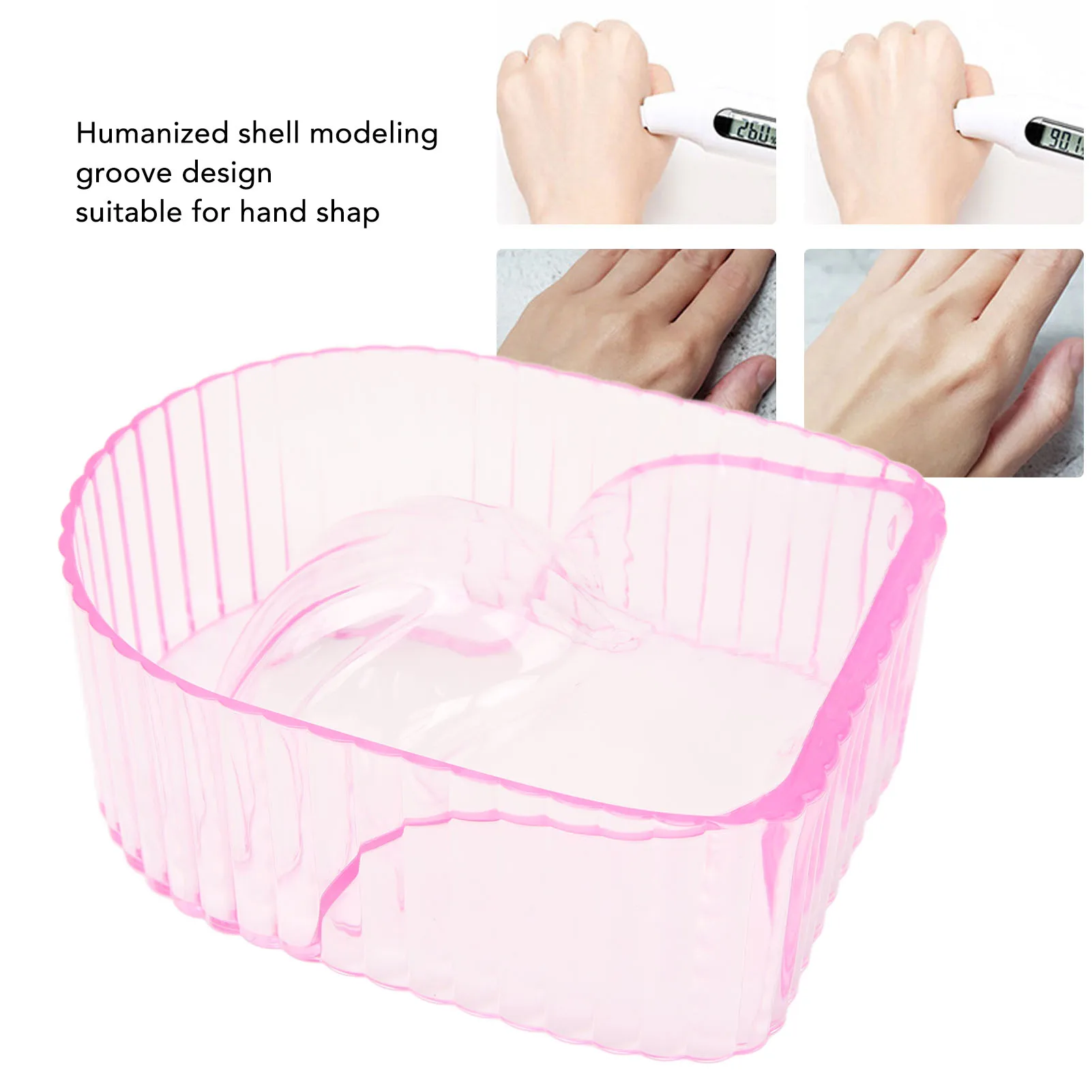 Hand Soaking Bowl Acrylic Soften Dead Skin Clean Nail Manicure Wash Soaker Tray for Beauty Salon Transparent Pink