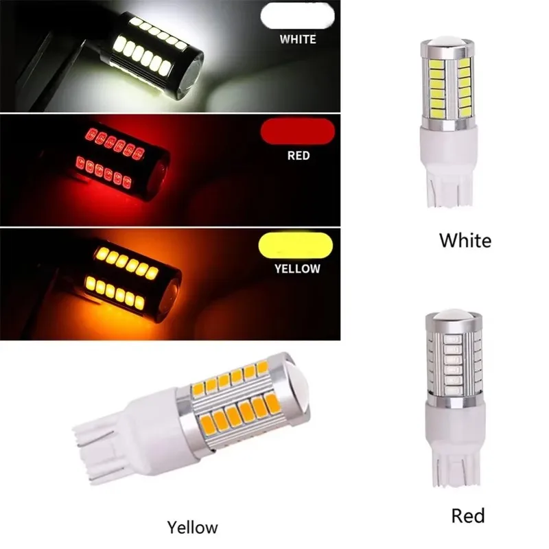 1-4pcs T20 W21/5W 33 SMD 5730 LED Car Turn Signal Fog Lamps 33SMD 5630 LED Motor Brake Lights Bulb White Red Amber 12V