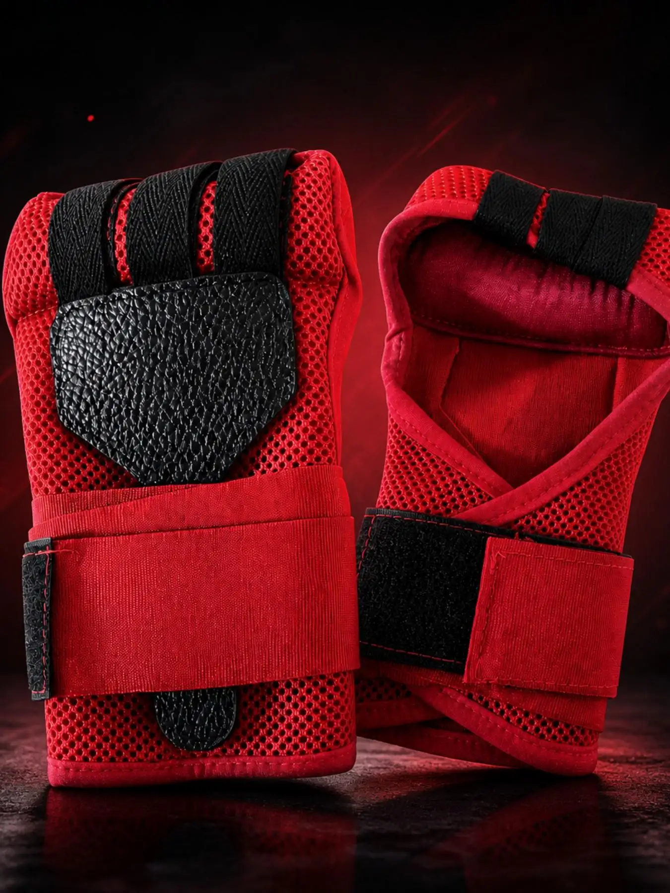 Boxing Gloves with Wrist Wraps Breathable Shock Absorption for MMA Kickboxing Sparring Training