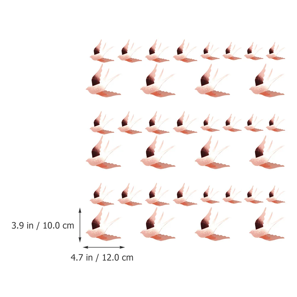 

36pcs Metal Swallow Wall Decor 3D Art Ornament For Home Living Room Office Bathroom Wall Art Decoration Hanging Swallow Pendant