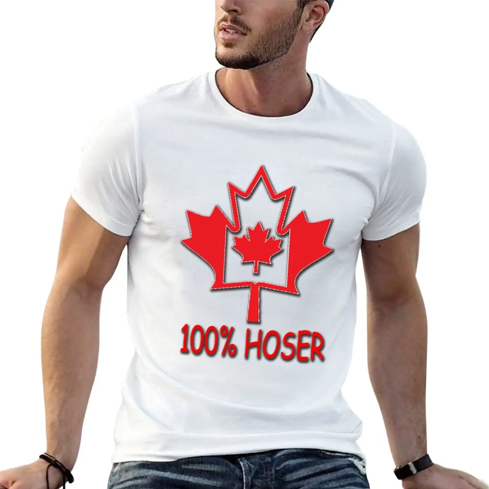 

100% Hoser Canadian - Inspired by SCTV's McKenzie Brothers, Bob and Doug McKenzie T-Shirt cotton t shirts man 100% T-Shirt