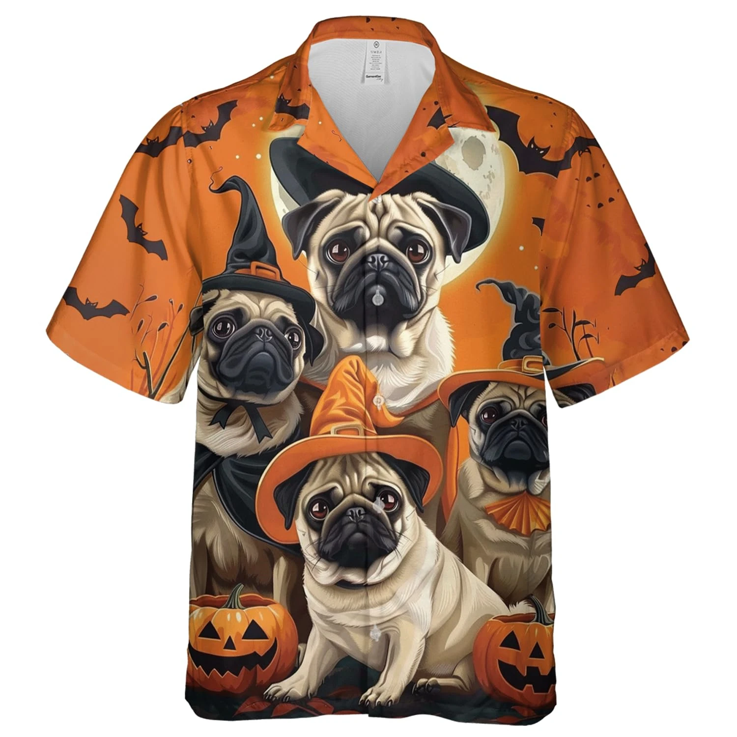 

Гавайская рубашка Happy Halloween для мужчин, любителей собак, мужская рубашка на пуговицах с коротким рукавом, одежда унисекс, милые рубашки с лабрадором и мопсом