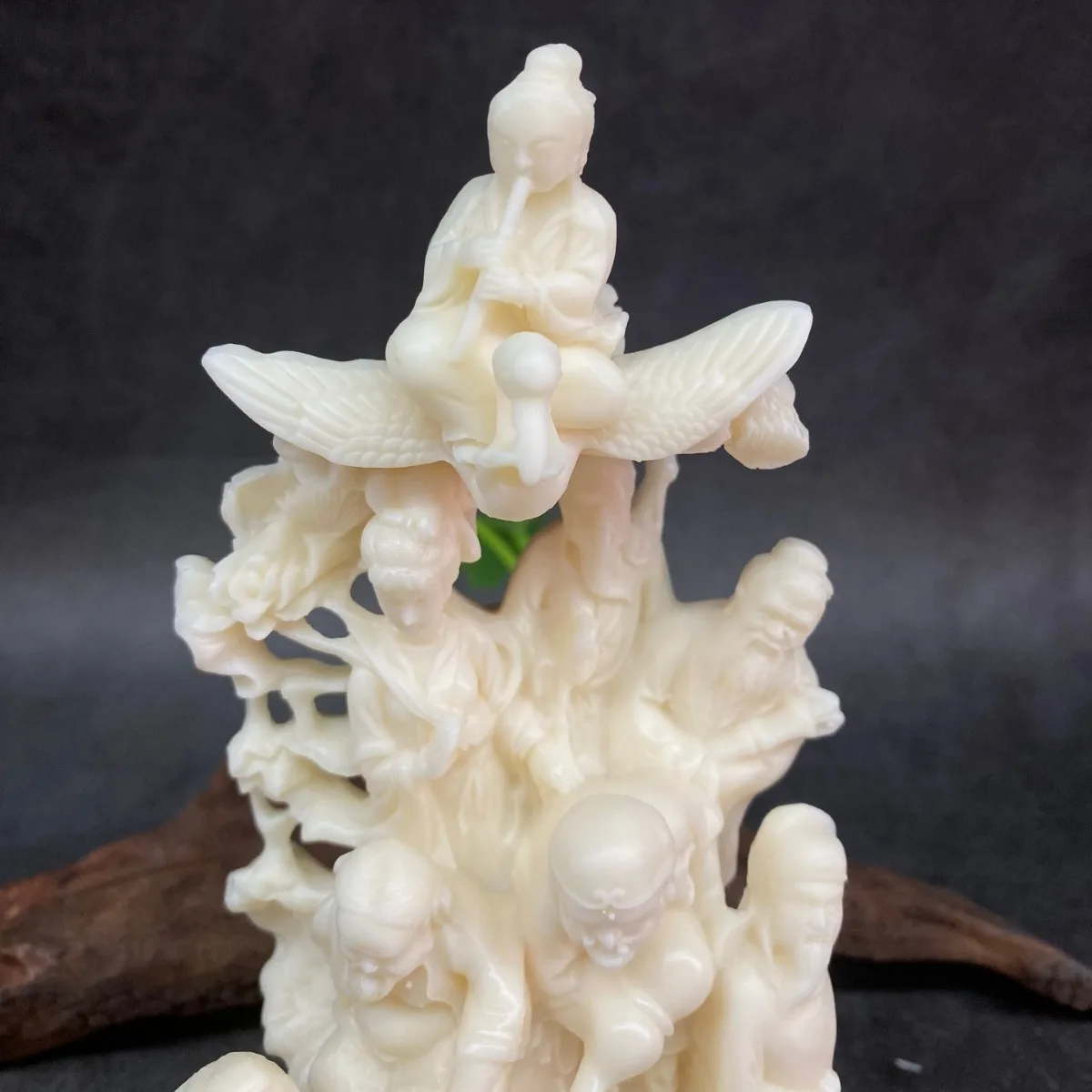 Ivory Nut Carved Eight Immortals Crossing The Sea Figurine Home Decor Deity Character Craft Ornament