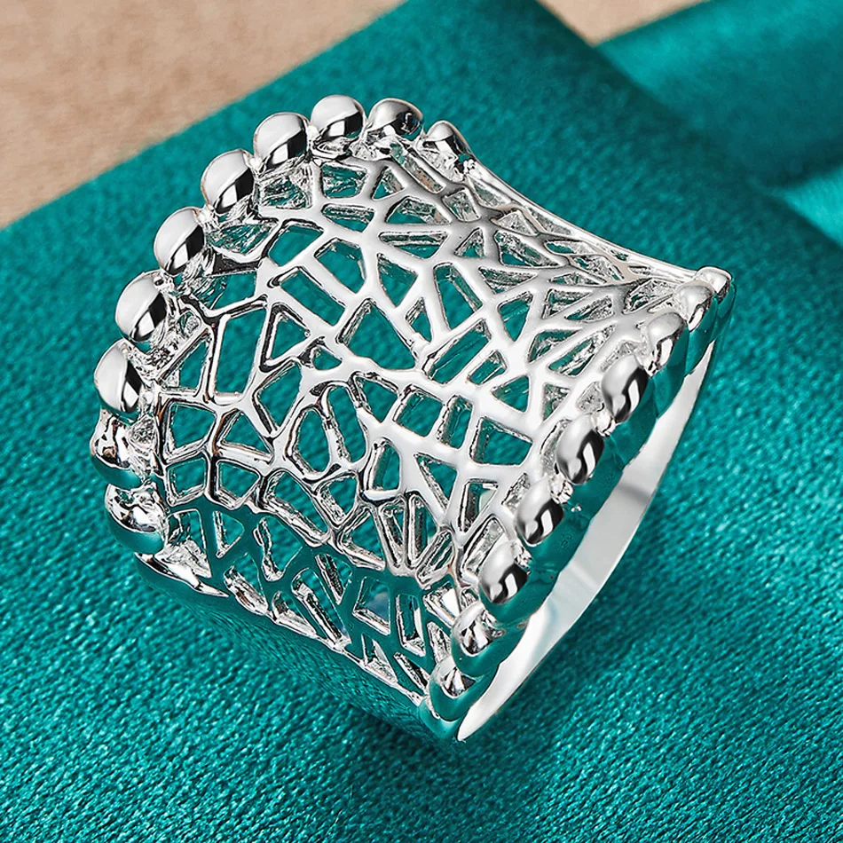 URMYLADY 925er Sterlingsilber, konkav, hohl, 7–10 # Ring für Frauen, Hochzeit, Party, modischer Charm-Schmuck – Detail 6