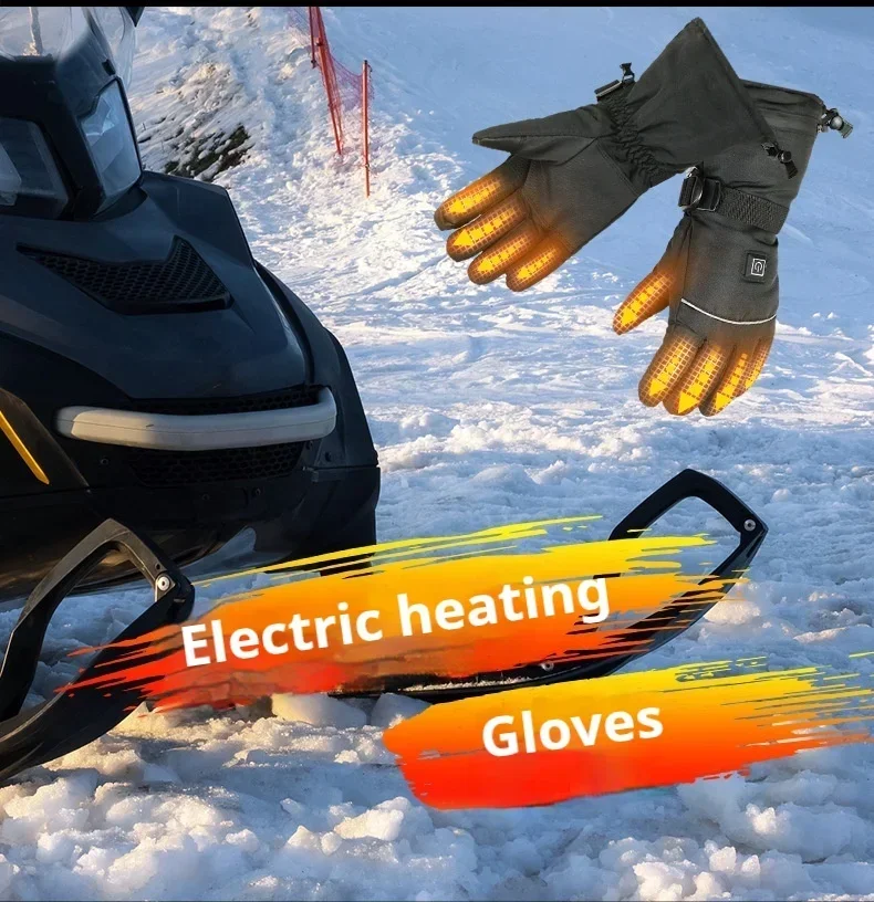 Custom Logo Fingertips Heated Gloves Touch Screen Riding Rechargeable Electric Battery Heated Gloves