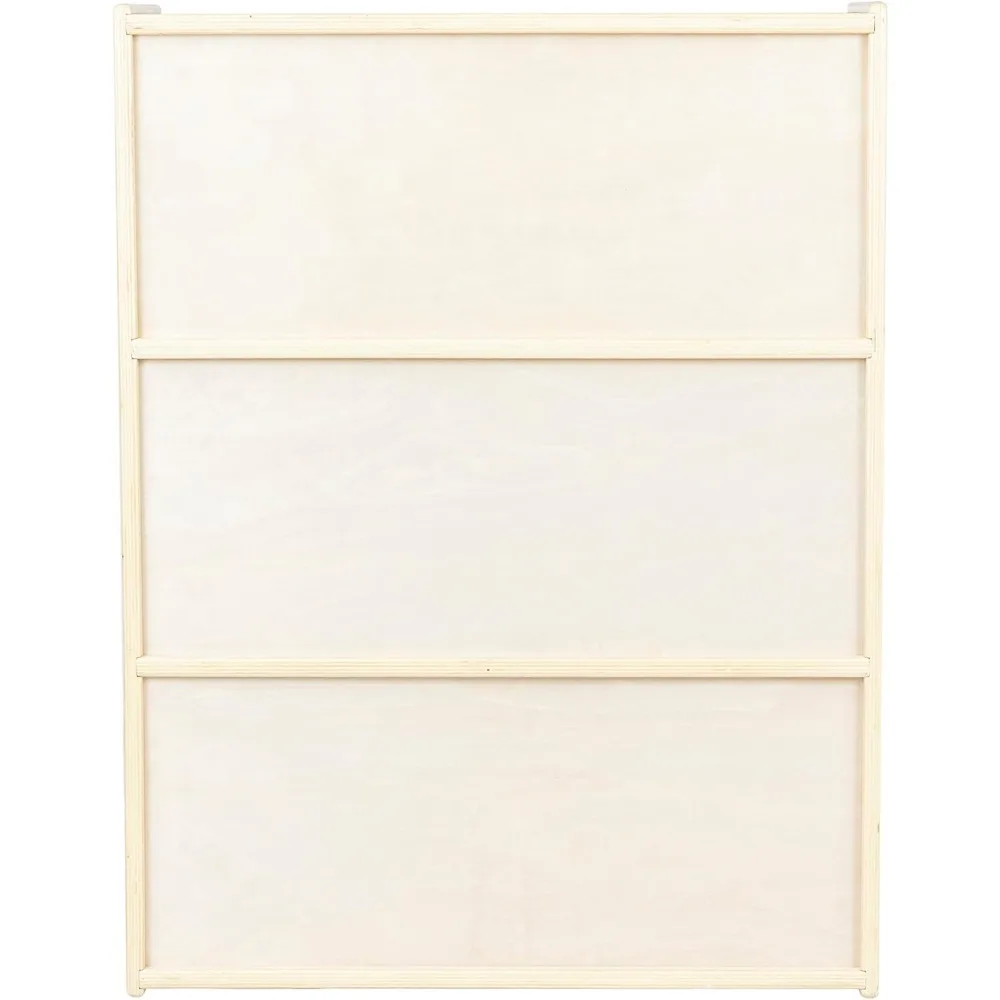 Librería de madera contrachapada de abedul estilo Montessori con 3 estantes para organización de artes y manualidades para niños pequeños