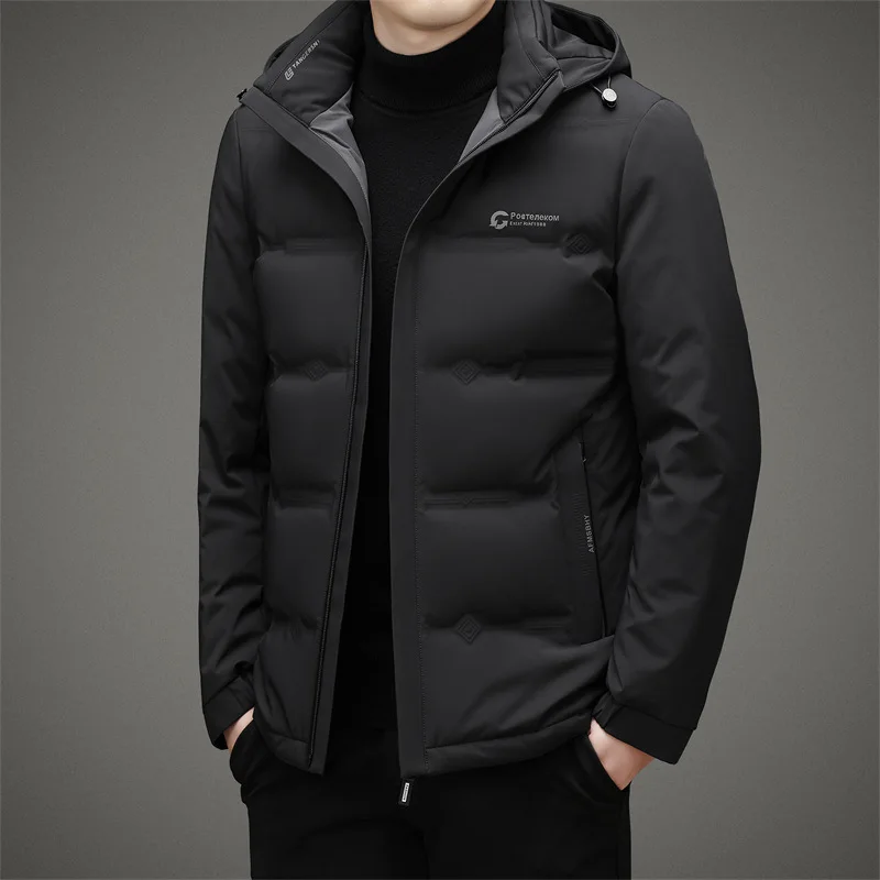 Down Jacket Men's 2023 Winter Thick Insulation and Cold Resistance Hooded Short Middle-aged Men's Clothing