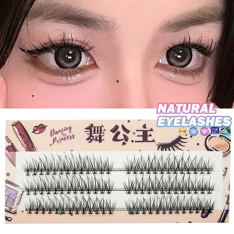 DINGSEN 3 Reihen Natürliche Flauschige Cluster-Wimpern Einzelne Manga-Wimpern Künstliche Wimpern für DIY-Verlängerungen Anime-Stil für Anfänger – Detail 10