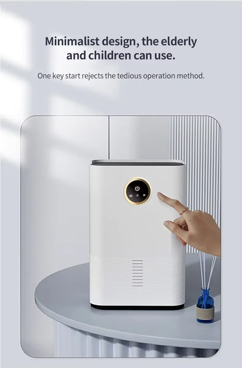1.5L مزيل الرطوبة فلتر الهواء المنزلية الملونة ضوء مزيل الرطوبة الكهربائية شاشة تعمل باللمس قابل للتعديل التلقائي تذويب قابل للغسل