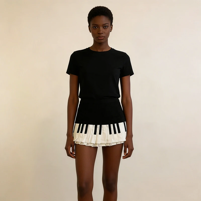 Summer Women Chic Patchwork Thin Skirts Lady Korean Slim Fit A-line Dress Girls Designer Retro Casual Short Skirts - Image 2