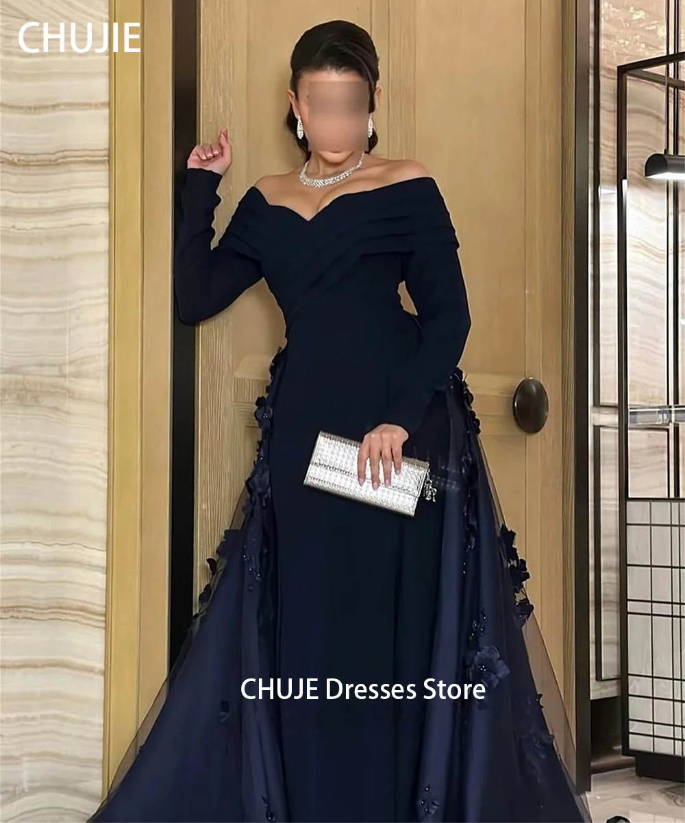 Personalizado preto de luxo feminino vestido de noite vestidos de aniversário com flores ocasião especial vestido de festa de casamento vestidos robe