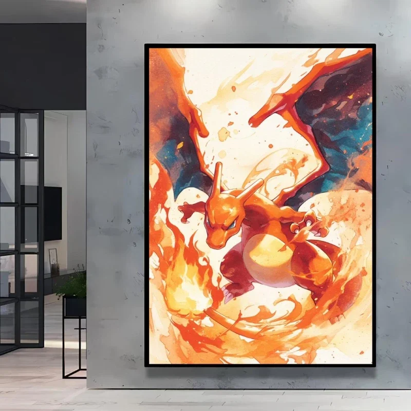 Pokemon Aquarell-Dekorationsgemälde Pikachu Gengar Einzigartige Kunst für Schlafzimmer Wohnzimmer Geheimnisvolle Dekoration für Anime-Liebhaber – Detail 10