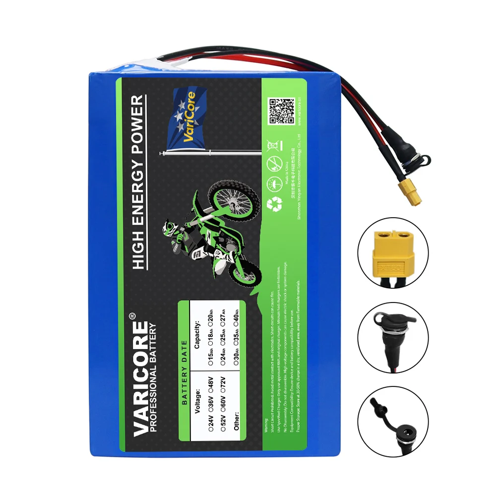 VariCore 36V 30Ah 10s6p 21700 Lithium Battery Pack 42V 500w 800w 1000w 1200w 1500w Batteries Cell Built in BMS